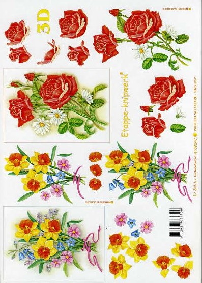 3D-Bogen LeSuh 4169247 Narzisse und Rosen