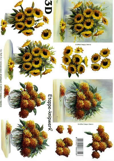 3D-Bogen LeSuh 4169644 Sonnenblume und Hortensie