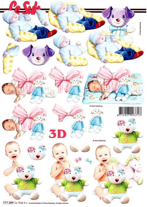 3D-Bogen LeSuh 777289 Baby mit Plschtieren