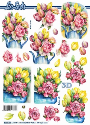 3D-Bogen LeSuh 8215791 Tulpen und Rosen