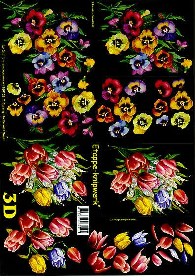 3D-Bogen LeSuh 4169128 Veilchen und Tulpen