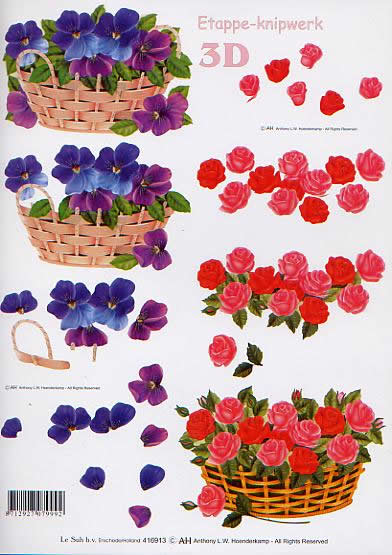 3D-Bogen LeSuh 416913 Veilchen und Rosen