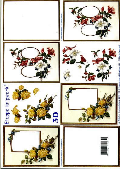 3D-Bogen LeSuh 4169199 Blumen im Rahmen