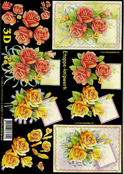 3D-Bogen LeSuh 4169221 Rosen auf Schwarz