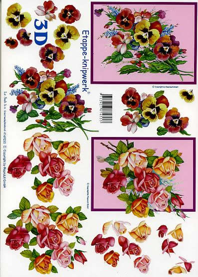 3D-Bogen LeSuh 4169235 Veilchen und Rosen