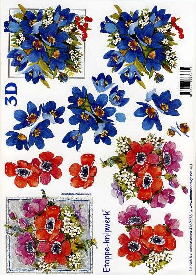 3D-Bogen LeSuh 4169275 Rote und blaue Blumen