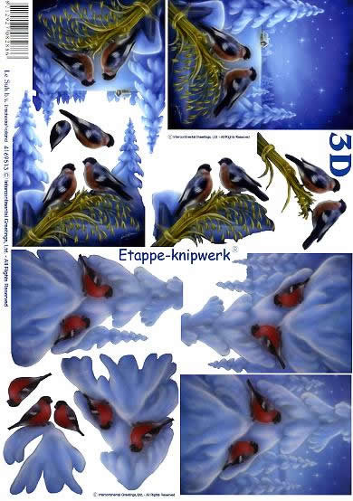 3D-Bogen LeSuh 4169513 Vögel im Schnee