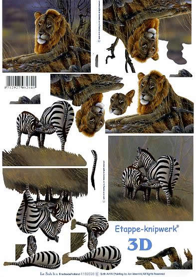 3D-Bogen LeSuh 4169598 Löwe und Zebra