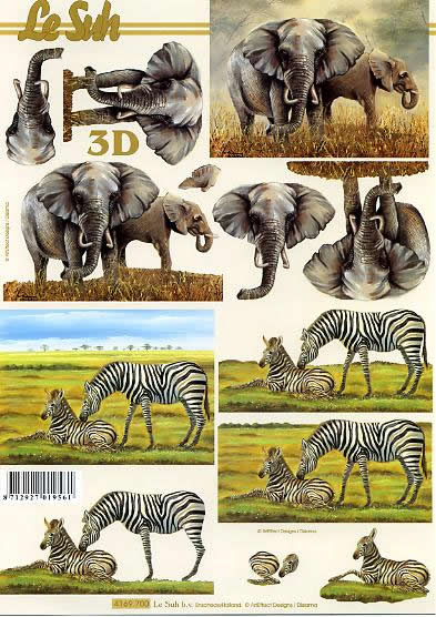3D-Bogen LeSuh 4169700 Elefant und Zebra