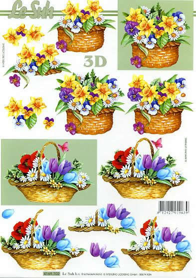 3D-Bogen LeSuh 4169702 Blumenkorb, Frühling