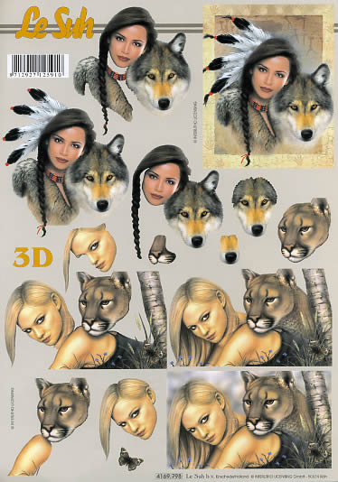 3D-Bogen LeSuh 4169798 Frau mit Raubtier
