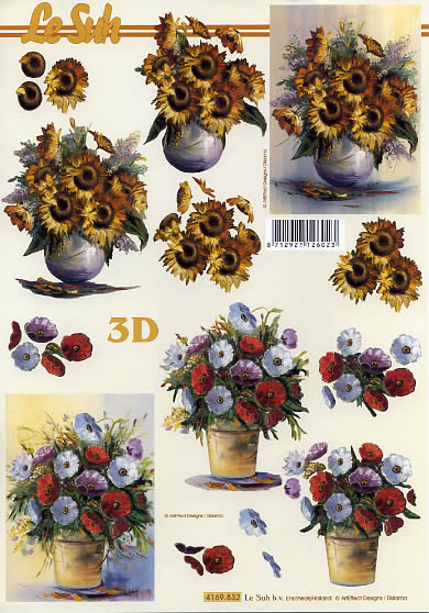 3D-Bogen LeSuh 4169832 Sonnenblumen und Anemonen