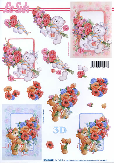 3D-Bogen LeSuh 4169841 Bärchen mit Blumen