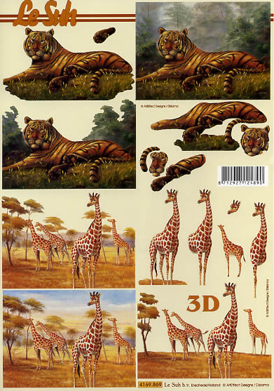 3D-Bogen LeSuh 4169869 Tiger und Giraffe
