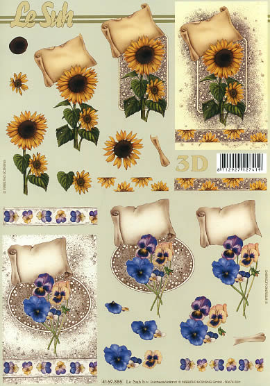 3D-Bogen LeSuh 4169885 Sonnenblumen und Veilchen