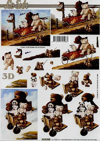 3D-Bogen LeSuh 4169908 Bären mit Seifenkiste