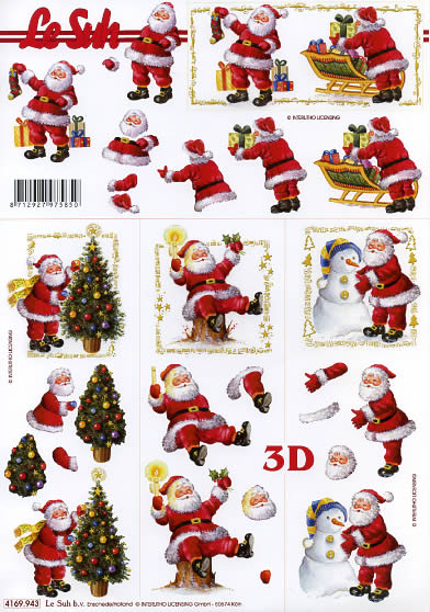 3D-Bogen LeSuh 4169943 Weihnachtsmänner klein
