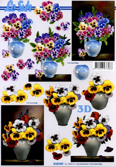 3D-Bogen LeSuh 4169987 Veilchen in Vase