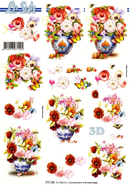 3D-Bogen LeSuh 777.142 Vase mit Blumen