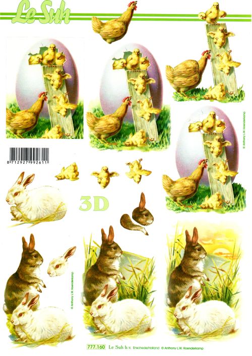 3D-Bogen LeSuh 777.160 Hasen und Hühner