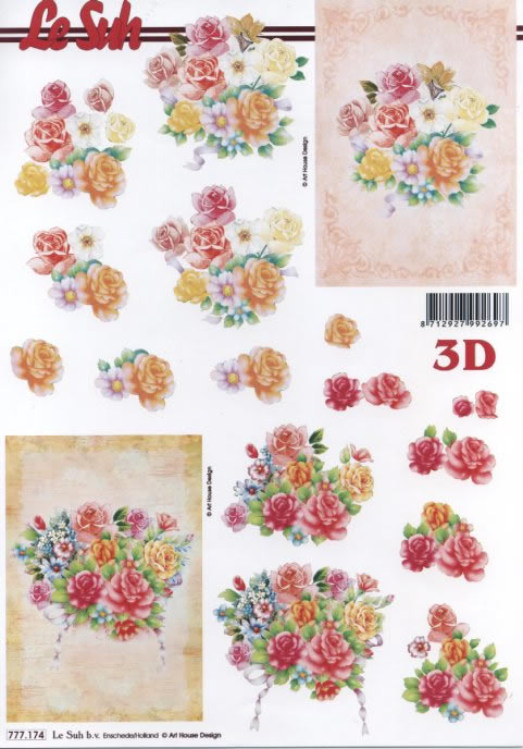 3D-Bogen LeSuh 777.174 Strauß mit Rosen