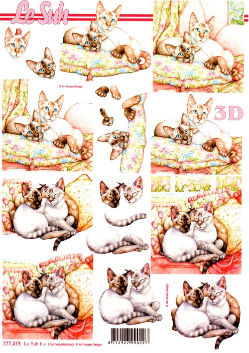 3D-Bogen LeSuh 777.419 Schmusende Katzen