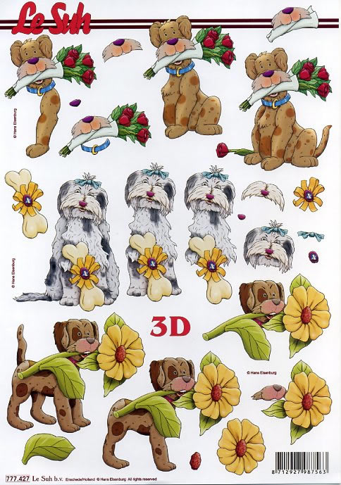 3D-Bogen LeSuh 777.427 Hund mit Blumen