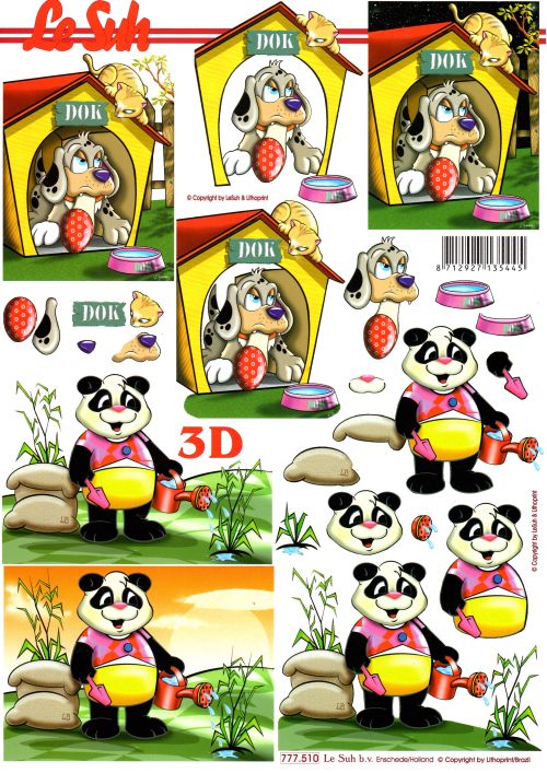 3D-Bogen LeSuh 777.510 Hund und Panda