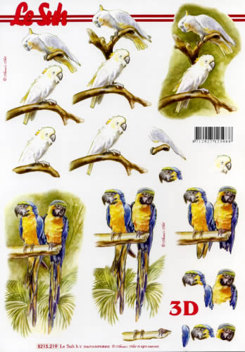 3D-Bogen LeSuh 8215219 Kakadu und Papagei