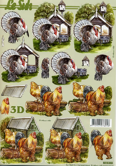 3D-Bogen LeSuh 8215266 Truthahn und Hühner