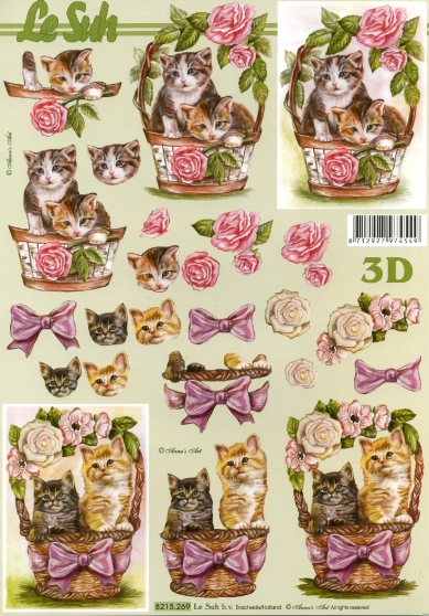3D-Bogen LeSuh 8215269 Katzen im Korb
