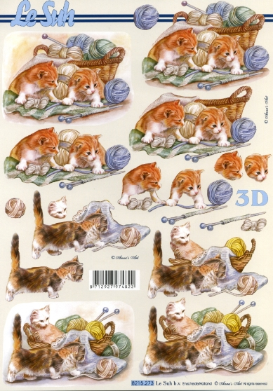 3D-Bogen LeSuh 8215273 Spielende Kätzchen
