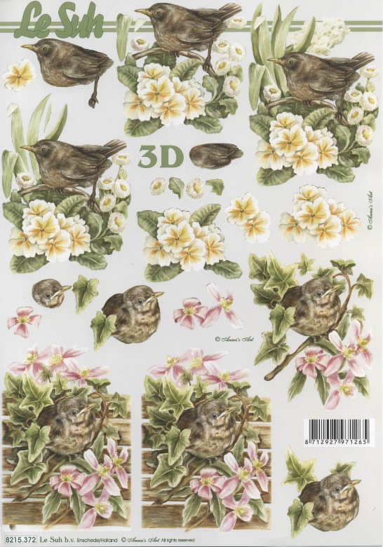 3D-Bogen LeSuh 8215372 Vogel mit Blumen
