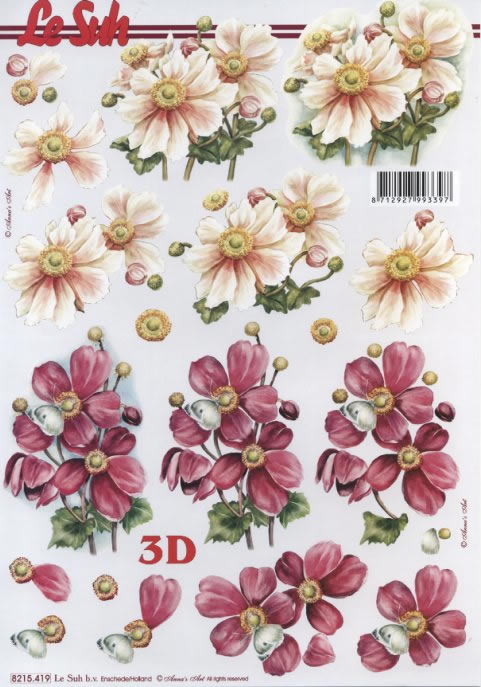 3D-Bogen LeSuh 8215419 Blumen rot und rosa