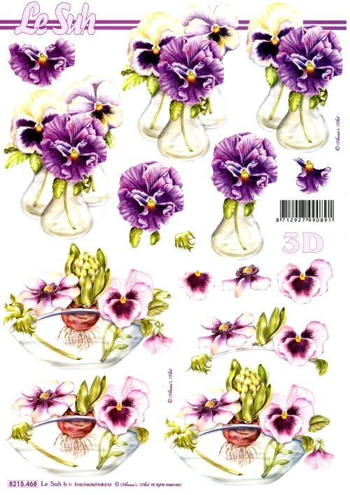 3D-Bogen LeSuh 8215468 Veilchen in Vase