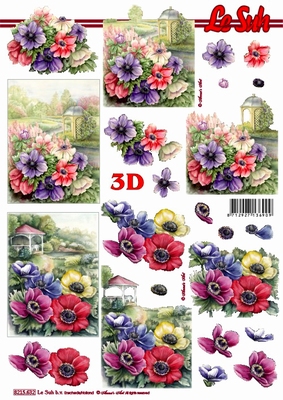 3D-Bogen LeSuh 8215632 Blumen vor Pavillon