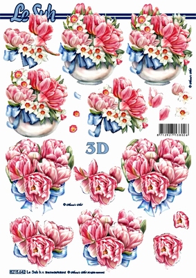 3D-Bogen LeSuh 8215642 Vase mit Tulpen