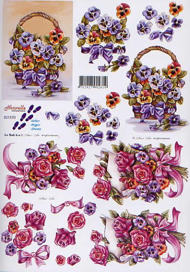 3D-Bogen LeSuh 821570 Veilchen und Rosen