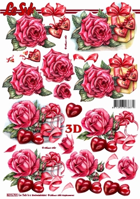 3D-Bogen LeSuh 8215701 Rosen und Herzen