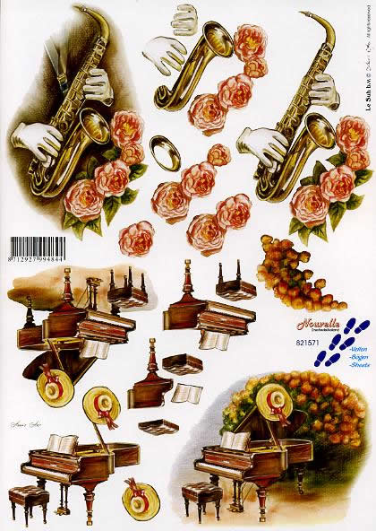 3D-Bogen LeSuh 821571 Saxophon und Flügel