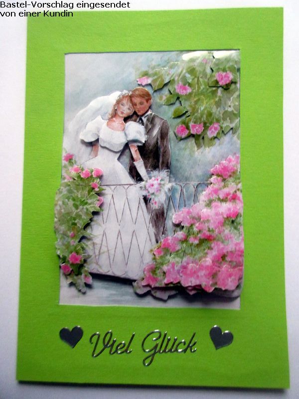 Basteltipp 3D-Karte Hochzeit, Viel Glück