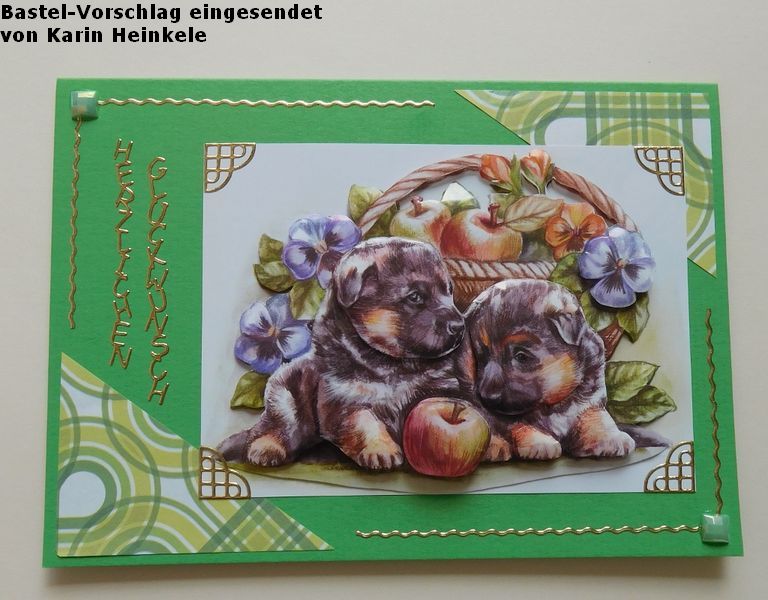 Basteltipp Glückwunschkarte mit Hunden