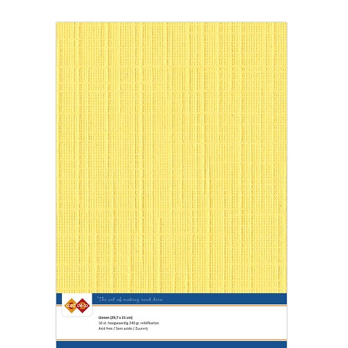 Karten-Karton A4 Leinenstruktur bright yellow