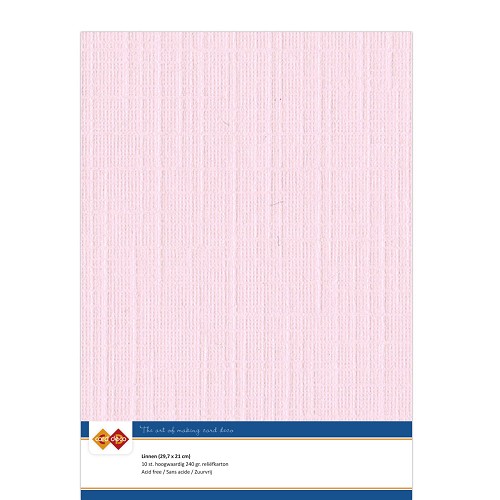 Karten-Karton A4 Leinenstruktur light pink