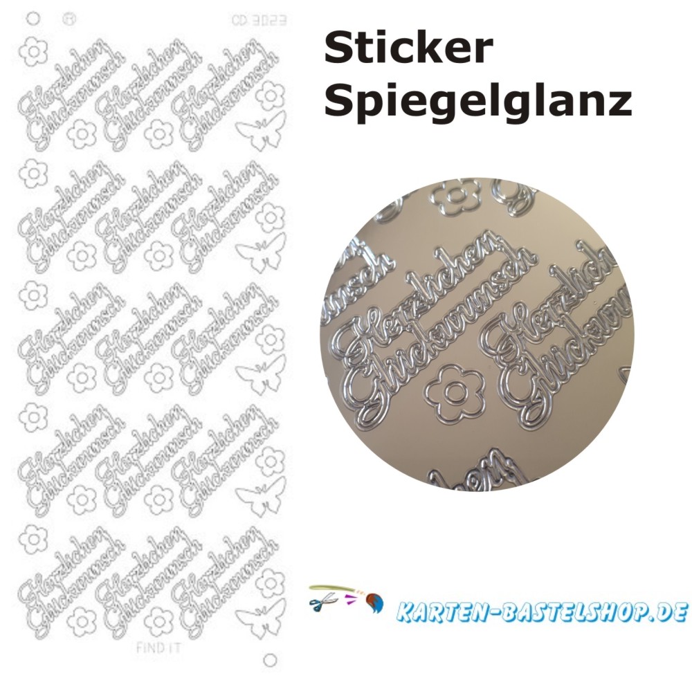 Platin-Sticker 3023 Herzlichen Glckwunsch