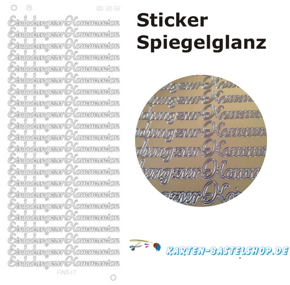 Platin-Sticker 3032 Einladung zur Kommunion