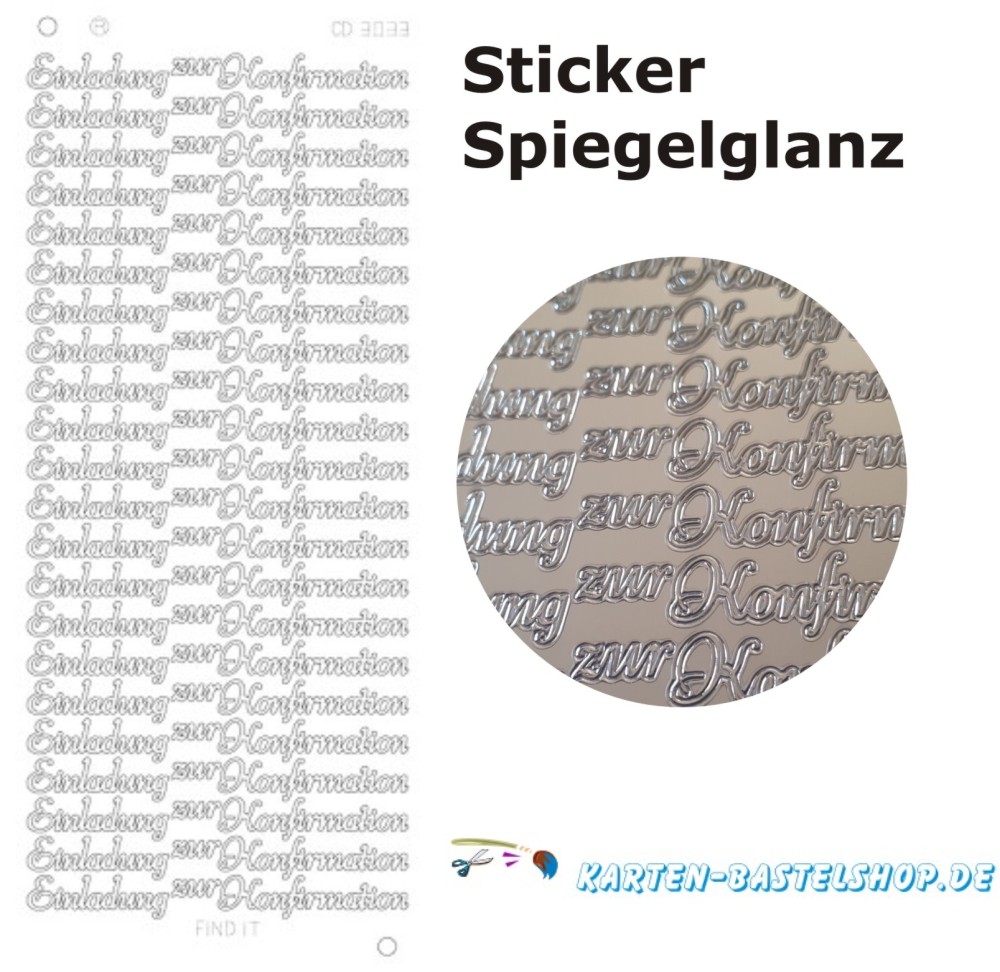 Platin-Sticker 3033 Einladung zur Konfirmation