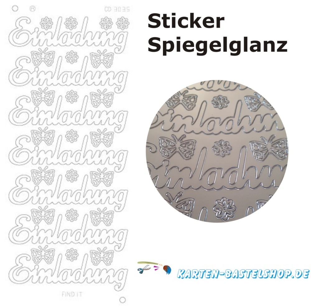 Platin-Sticker 3035 Einladung
