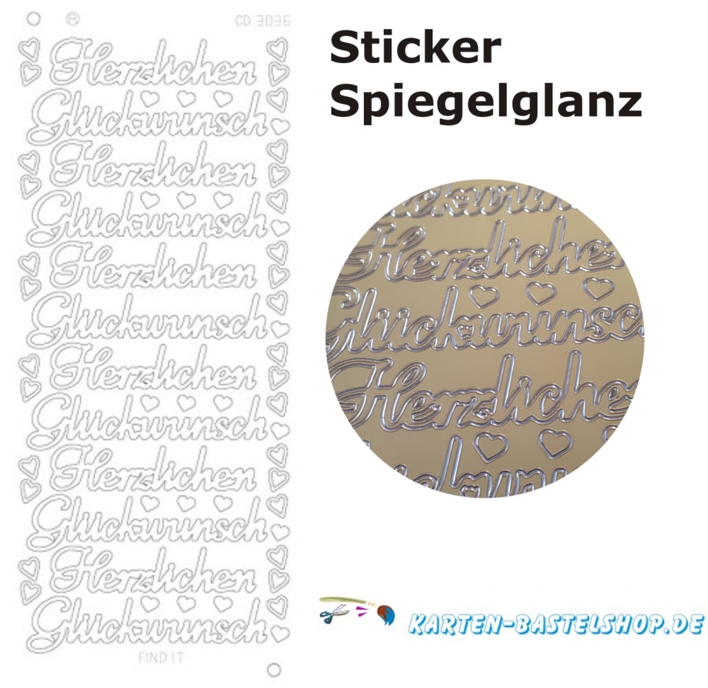 Platin-Sticker 3036 Herzlichen Glckwunsch