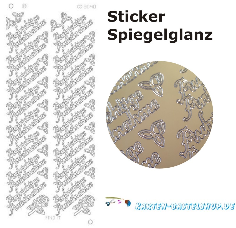 Platin-Sticker 3040 Aufrichtige Anteilnahme